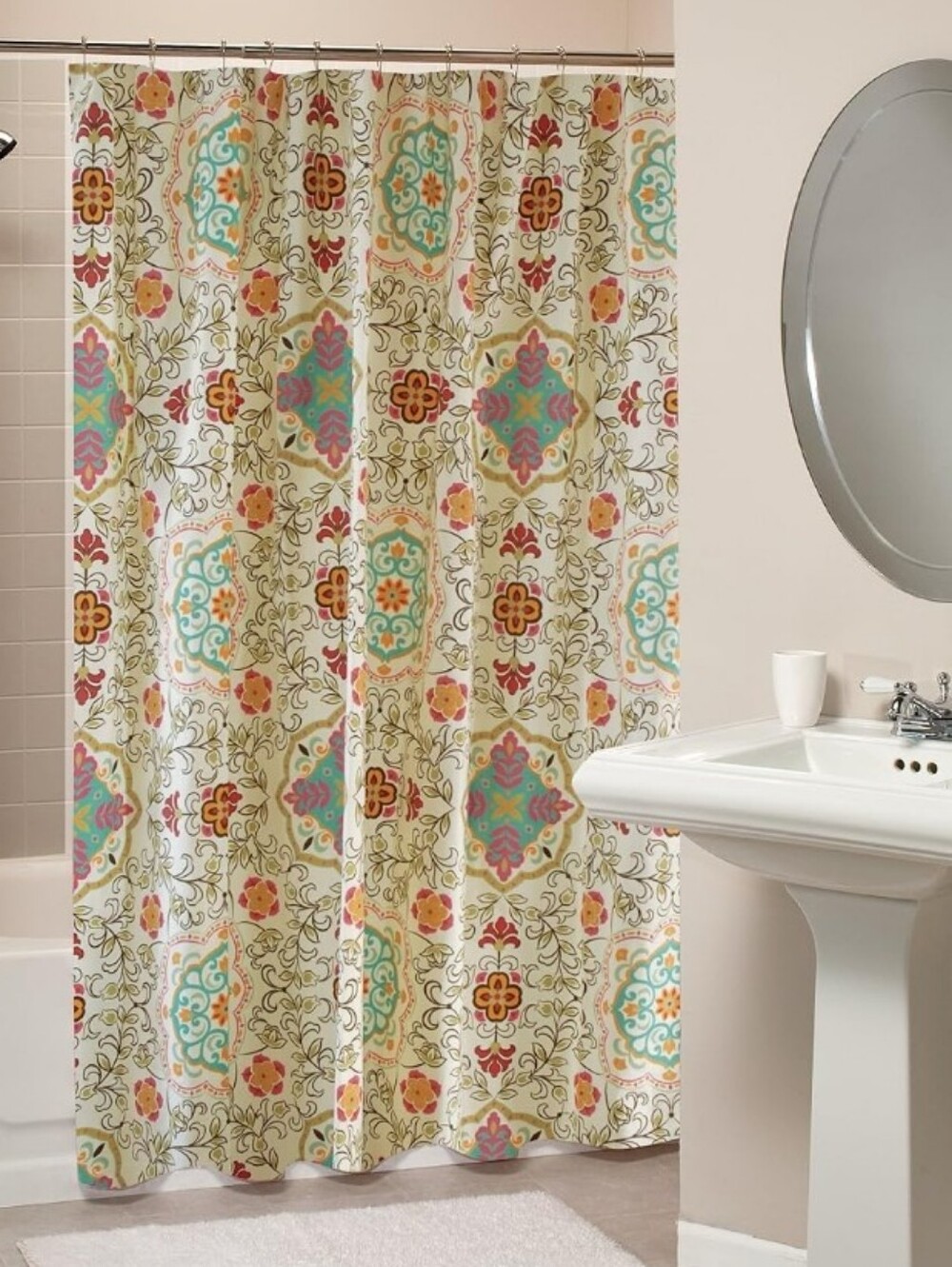 Greenland Home Fashions Medallion Shower Curtain - Multicolor. 72"x72".